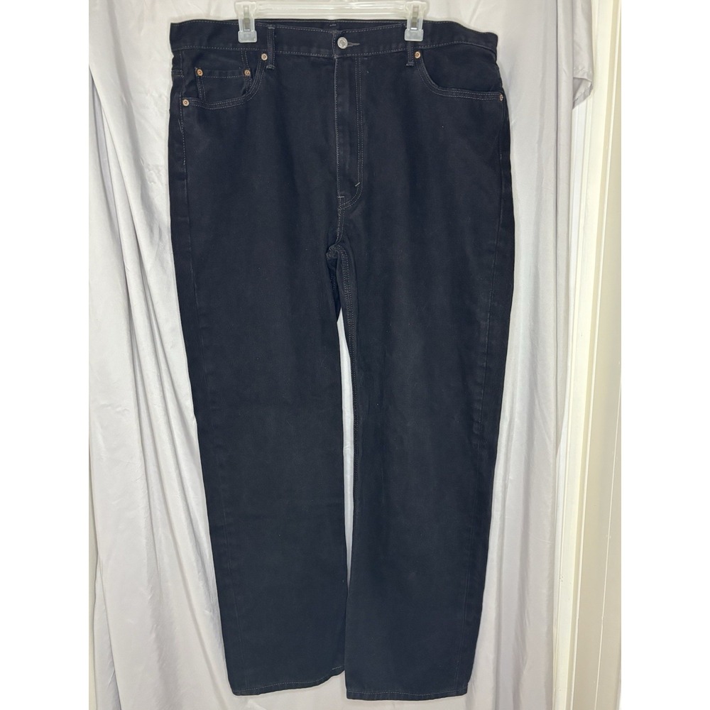 Levi's 550 Relaxed Fit Mens Black Denim Jeans Size 42x34 Cotton Straight